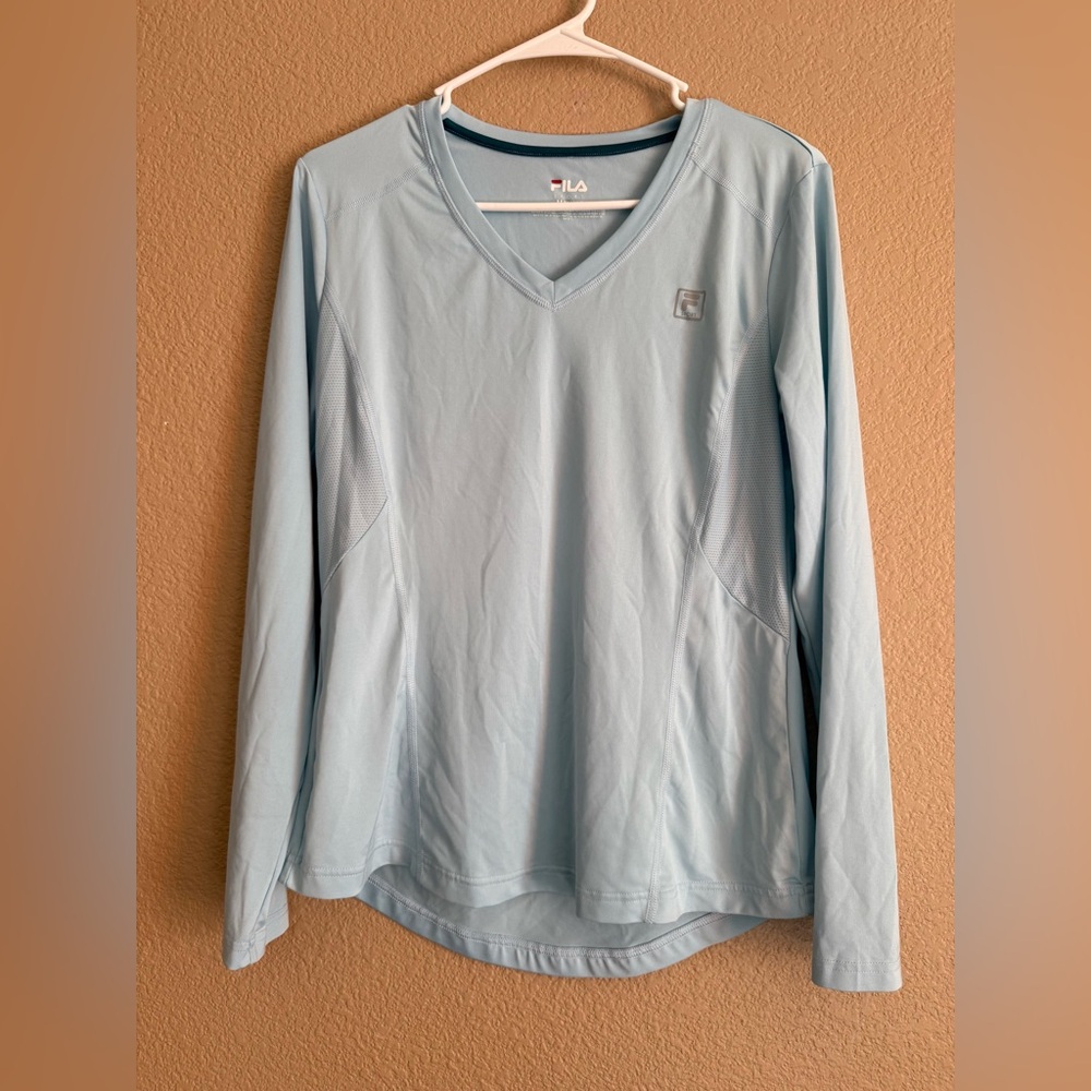 Fila Sky Blue V-Neck Shirt